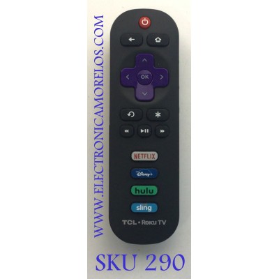 CONTROL REMOTO PARA SMART TV TCL / NUMERO DE PARTE 06-IRPT20-WRC280J / 102977 / 210625 / 00257 / MODELOS 65S535 / 50S535 / 75S423 / 55S525 / 50S423 / 32S325 / 65S425 